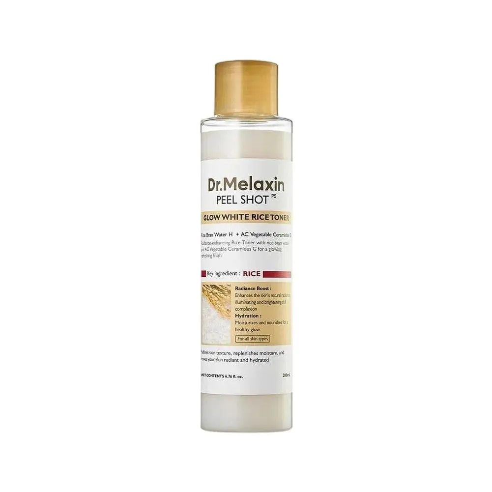 Dr. Melaxin Rice Toner 200ml – Brightening & Hydrating Korean Skincare for Soft, Glowing Skin